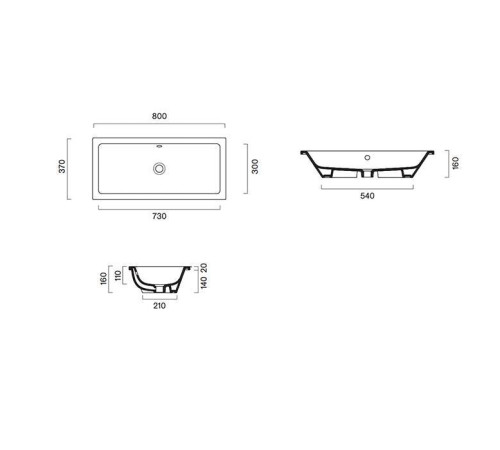 Раковина Catalano Zero 80x37 см встраиваемая снизу 0124810001