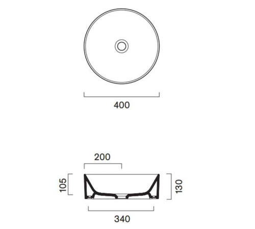 Раковина Catalano Zero D40 см накладная 0123400001