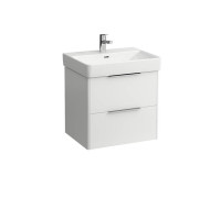 Тумба с раковиной подвесная Laufen Base 57x44x53 см 2 ящика белый глянцевый 8.1096.3.000.104.1/4.0223.2.110.261.1