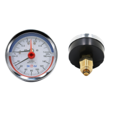 Термоманометр аксиальный Экомера МД-04 63 мм 10 бар 160 °C G1/4-G1/2 МД0463G1МПа160ОИ