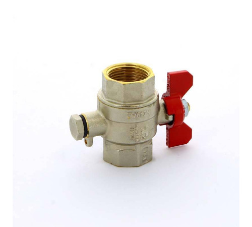 Кран шаровой Tiemme ВВ 3/4 дюйма с отверстием для термометра 2980001