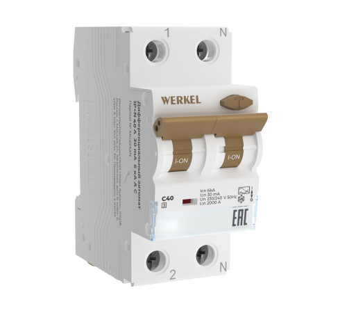 Дифференциальный автомат 1P+N40 A 30 mA 6 kA C A W922P164