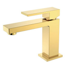 Смеситель для раковины Boheme Qubic золото глянцевое 471-G