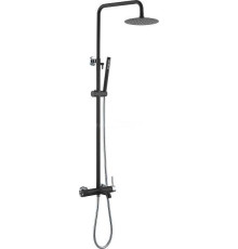 Душевая стойка Boheme Uno с верхним душем черный матовый/хром матовый 468-BCR