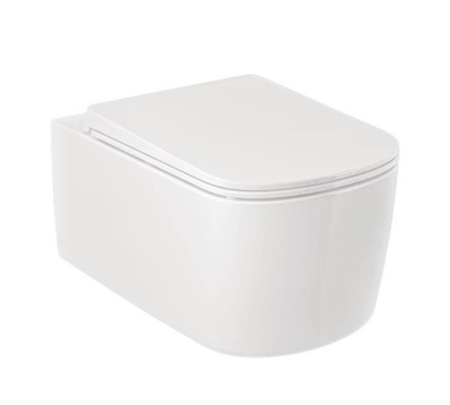 Унитаз подвесной безободковый с сиденьем Kludi RESA S белый 27WCSET43