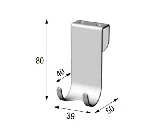 Крючок на стекло Novellini Frame до 1 см хром R90APPEN0D