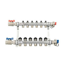 Комплект коллекторов REHAU HKV с балансировочными, термоклапанами и шаровыми кранами 6 выходов 1 x 3/4 12180613001