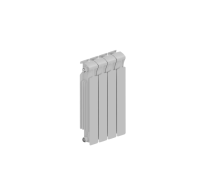 Радиатор биметаллический RIFAR MONOLIT 500 4 секции боковое подключение RAL 9016 MN-500-04