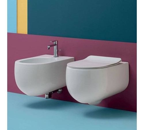 Унитаз подвесной Kerasan Flo 54х37 см безободковый белый матовый 311130