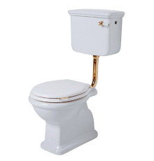 Унитаз напольный SIMAS Lante 38.5х58 см выпуск в стену низкий бачок золото белый LA02bi/LA28Bbi/D23oro