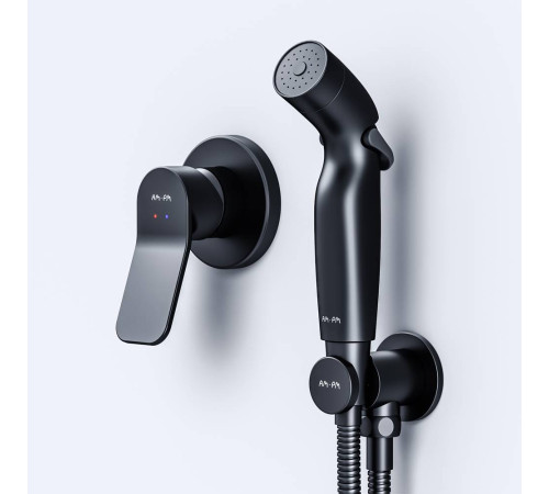 Смеситель встраиваемый с гигиеническим душем AM.PM X-Joy черный матовый F40H85A22