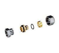 Фитинг прямой Giacomini R187 16x2 мм - 3/4 дюйма ВР латунь хромированная R187FX082