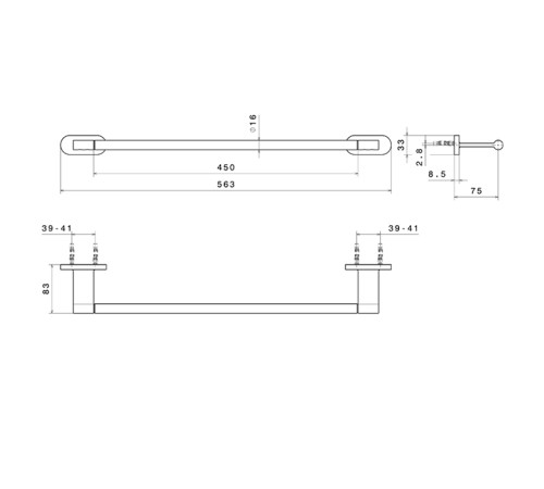 Полотенцедержатель Newform Accessori Tondi 45 см хром 67228.21.018