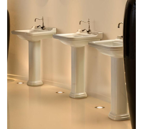 Раковина Kerasan Waldorf 60х55 см 3 отверстия с пьедесталом белый/хром 417001/4140K1bi/cr*3