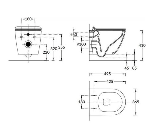 Унитаз подвесной Kerama Marazzi Sfera безободковый белый глянцевый SF.wc.02