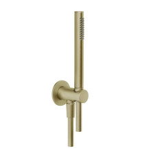 Душевой гарнитур Gessi Anello с держателем и подводом воды Brushed Brass PVD 63329#727
