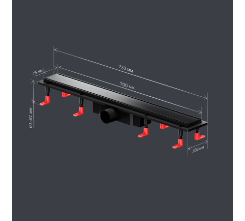 Трап для душа линейный AM.PM PrimeFlow универсальный затвор Tile 70 см W02SC-U11-070-04BM
