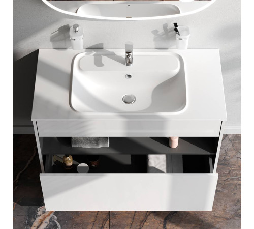 База под раковину AM.PM Func 100 см с нишей и 1 ящиком белый глянец M8FFUX1001WG