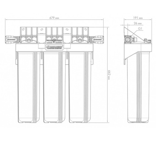 Корпус магистрального фильтра Джилекс Big Blue 20 1 Т3 9063