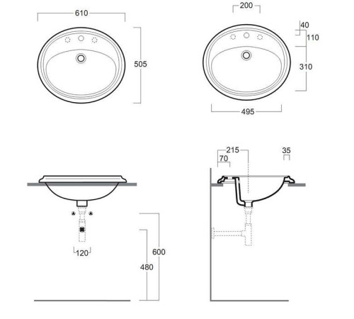 Раковина SIMAS Arcade 61х50.5 см 1 отв. белая AR859bi/1