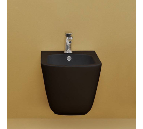 Биде подвесное Kerasan Tribeca 54х35 см с креплением WB9N черный матовый 512531