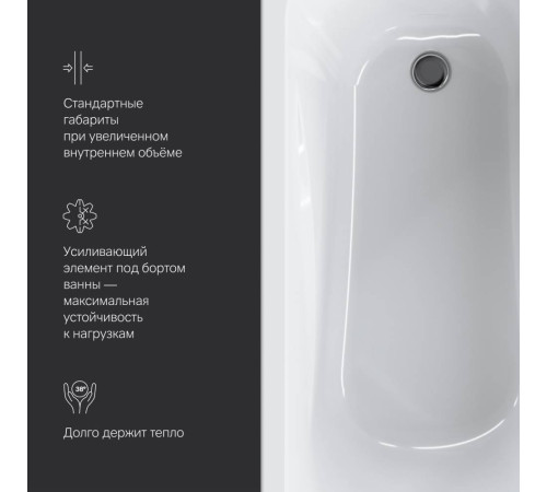 Ванна акриловая AM.PM Sense 150х70 см W76A-150-070W-A