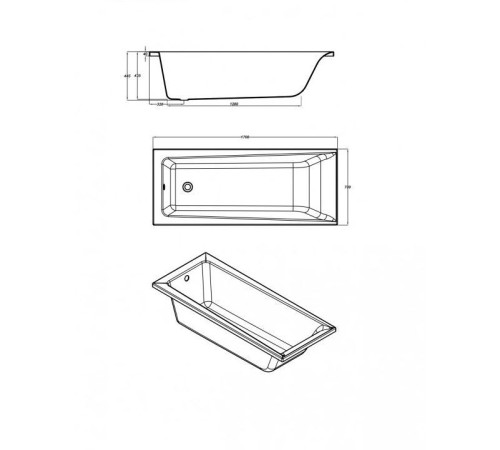 Ванна акриловая прямоугольная Cersanit LORENA 170x70 см 64265