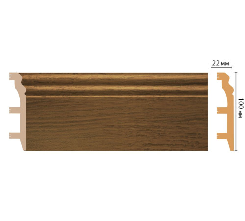 Плинтус напольный DECOMASTER D232 100 х 22 х 2400 мм D232-88 ДМ