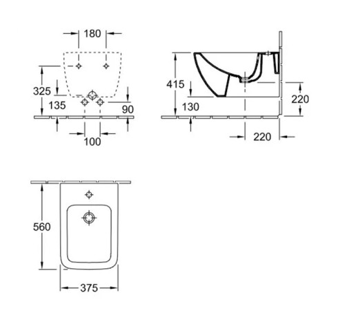 Биде подвесное Villeroy & Boch Subway 2.0 37.5х56х28.5 см CeramicPlus альпийский белый 441100R1