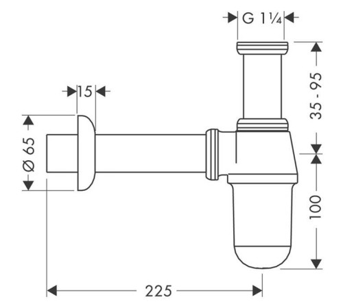 Сифон бутылочный Hansgrohe 1 1/4 хром 52053000