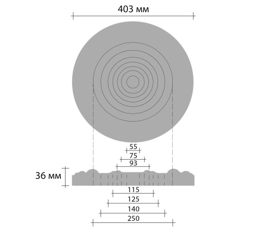 Розетка потолочная DECOMASTER DM-0402 диаметр 403 мм DM-0402