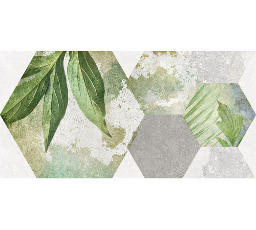 Плитка настенная Laparet Focus зеленый ботаника 25х50 см 34090