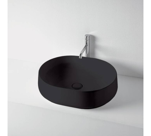 Раковина накладная Kerasan F10 56х44 см без отверстия черный матовый 460531