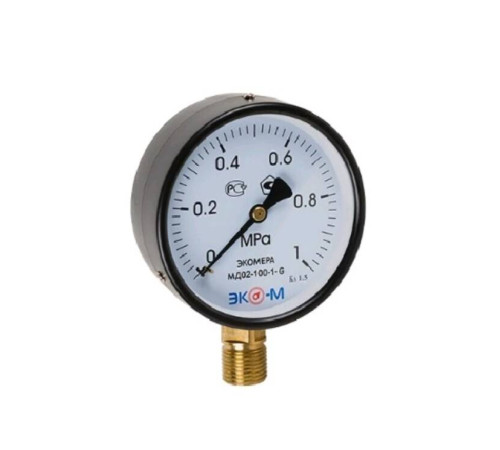 Манометр Экомера МД-02 100 мм 0-1 МПа G1/2 радиальный МД02100G1МПаЭИ
