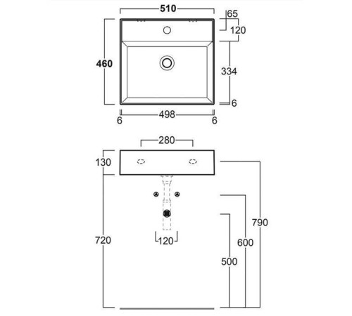 Раковина подвесная Simas Agile 51х46 см 1 отверстие с переливом черный матовый AG51 nero matt