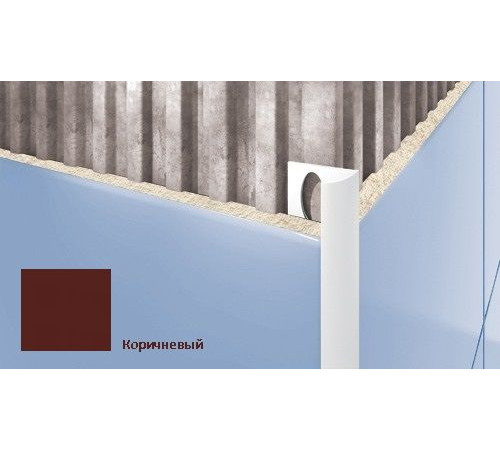 Профиль для плитки ПВХ внешний Cezar 7 мм коричневый S110