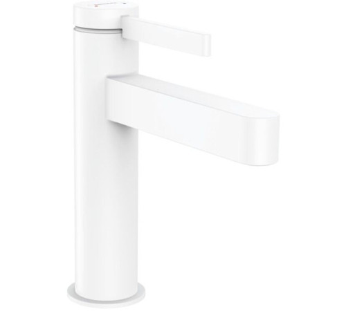 Смеситель для раковины hansgrohe Finoris 110 однорычажный с клапаном Push-Open матовый белый 76023700