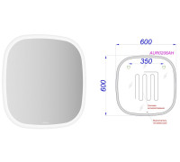 Зеркало AQUATON Aura_A подсветка сенсор антизапотевание 600х600х30 мм AUR0206AH