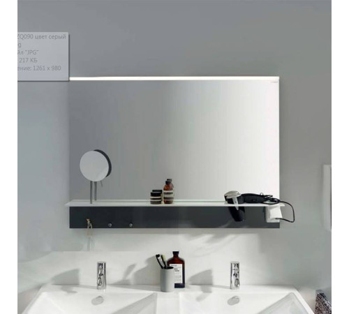 Зеркало с полкой и подсветкой Burgbad Eqio 90х76.9х15 см серый SEZQ090F2010