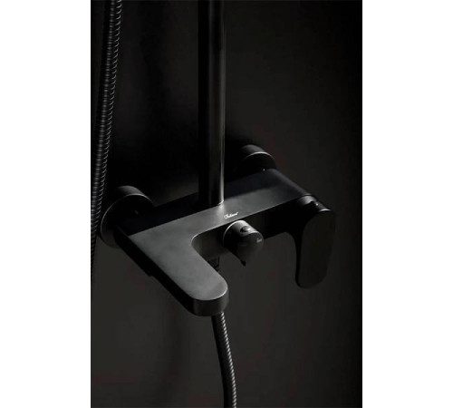 Душевая стойка с верхним душем Boheme Spectre черный матовый 458-B