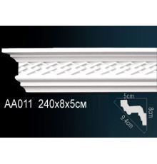 Карниз потолочный Perfect AA011 полиуретановый с орнаментом 80x50x2400 мм AA011