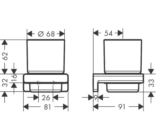 Держатель для стакана Hansgrohe AddStoris со стаканом хром 41749000