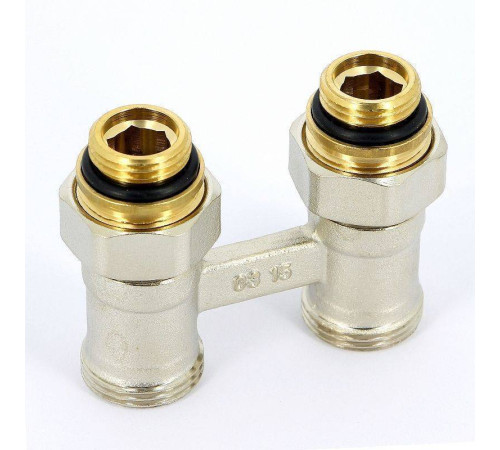 Узел нижнего подключения REHAU прямой с шаровыми кранами 1/2 x 3/4 EK 240727