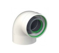 Колено коаксиальное конденсационное Gekon 60/100 мм 90° PP-R/сталь GKD 60100090PAL