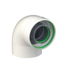 Колено коаксиальное конденсационное Gekon 60/100 мм 90° PP-R/сталь GKD 60100090PAL