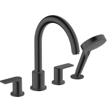 Смеситель на борт ванны Hansgrohe Vernis Shape на 4 отверстия черный матовый 71459670