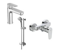 Набор смесителей 3 в 1 Ideal Standard Tyria для душа и раковины с душевым гарнитуром TM00010