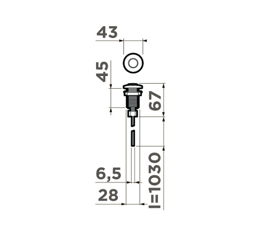 Пневматическая кнопка для измельчителя Omoikiri SW-01-G золото 4996043