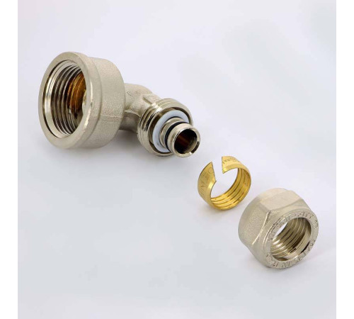 Угольник обжимной Uni-Fitt никелированный 16х3/4 ВР 664N6300