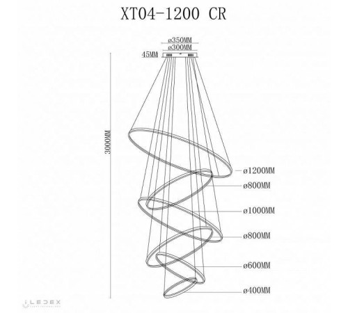 Подвесной светильник iLedex Axis XT04-D1200 CR